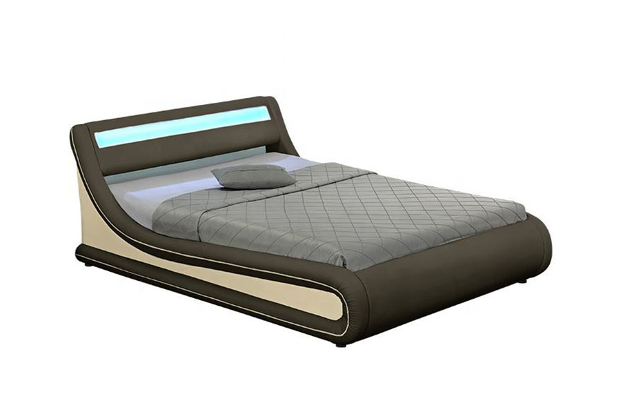 1138G Ottoman King LED PU-leer gestoffeerd bedframe
