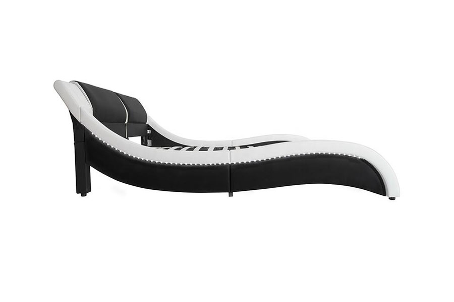 1178-1 Wave-achtig LED-frame lederen Queen King gestoffeerd bed