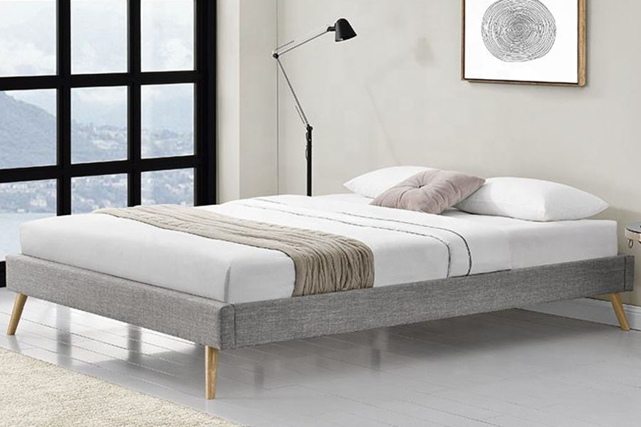 1159C Scandinavisch multiplex paneel linnen houten voetenbed