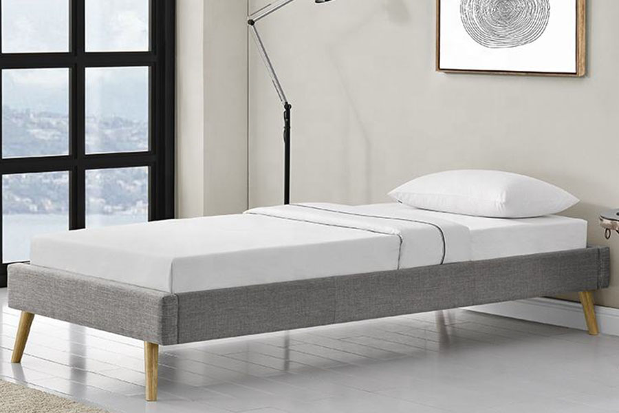 1159C Scandinavisch multiplex paneel linnen houten voetenbed