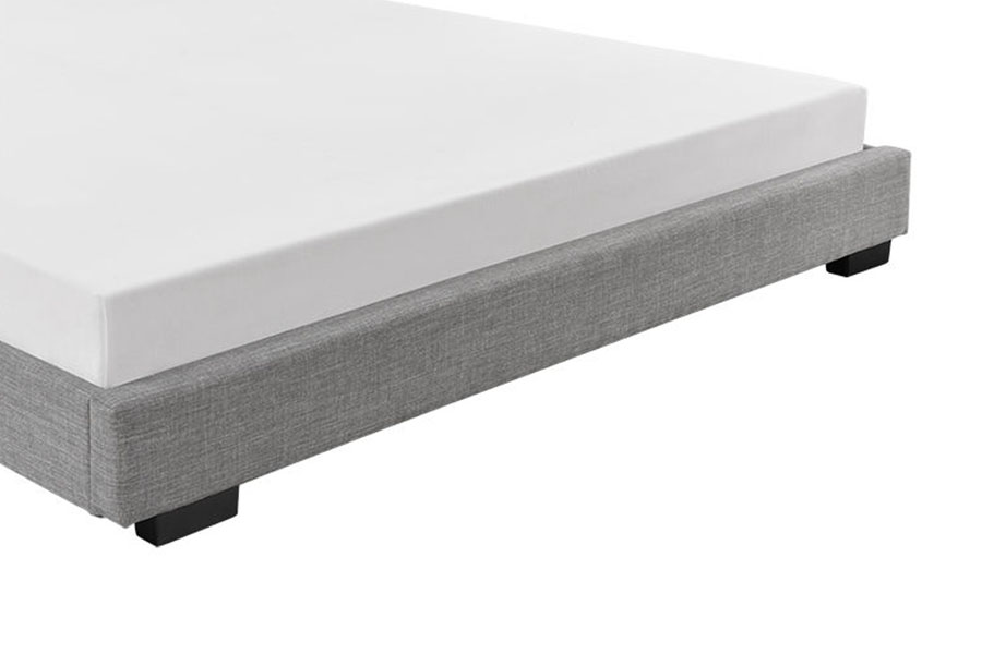 1159A King Queen linnen gestoffeerd bed met massief houten frame