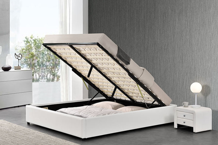 1155G modern kunstleer hotel gaslift bedframe met opbergruimte