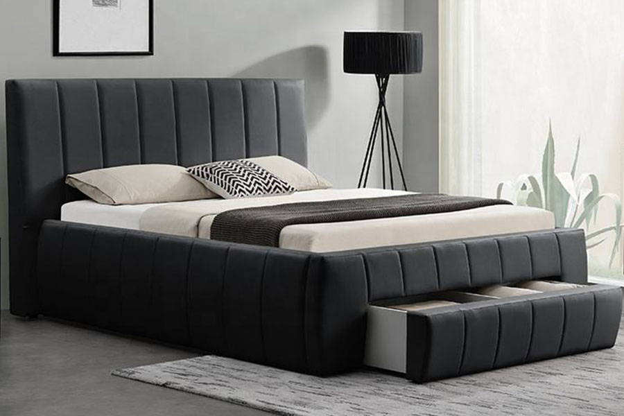 1238D Europees PU-leer lade-opbergruimte King gestoffeerd bedframe
