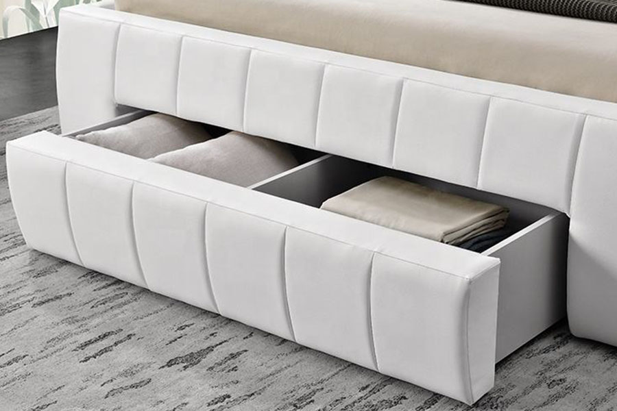 1238D Europees PU-leer lade-opbergruimte King gestoffeerd bedframe