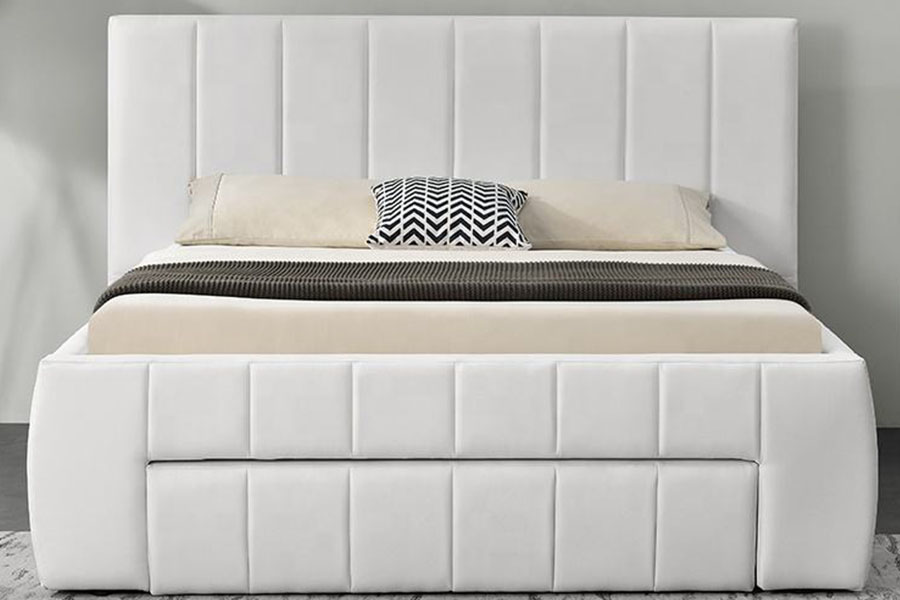 1238D Europees PU-leer lade-opbergruimte King gestoffeerd bedframe