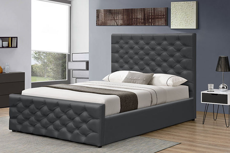 1208G Chesterfield chenille-fluwelen slee-ottoman opbergbedframe