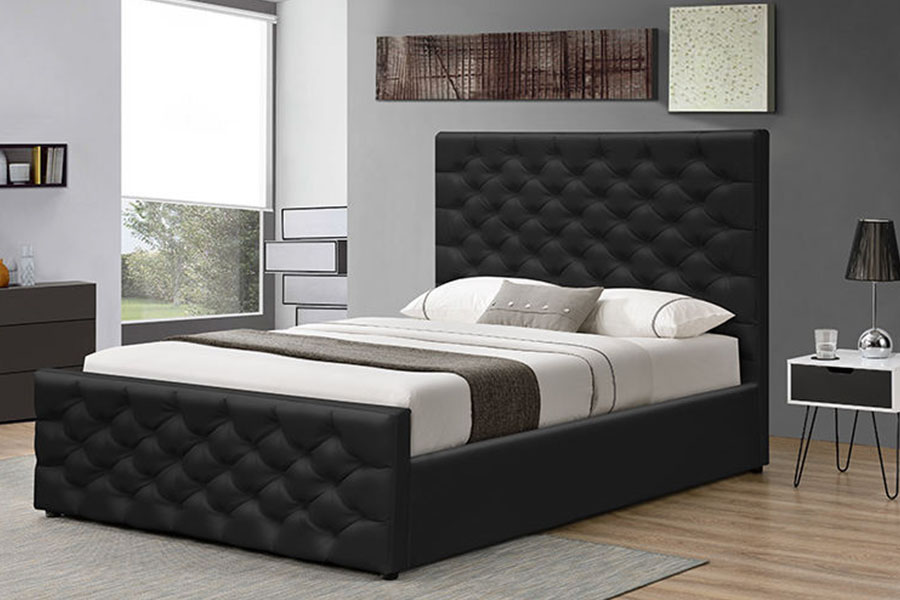 1208G Chesterfield chenille-fluwelen slee-ottoman opbergbedframe