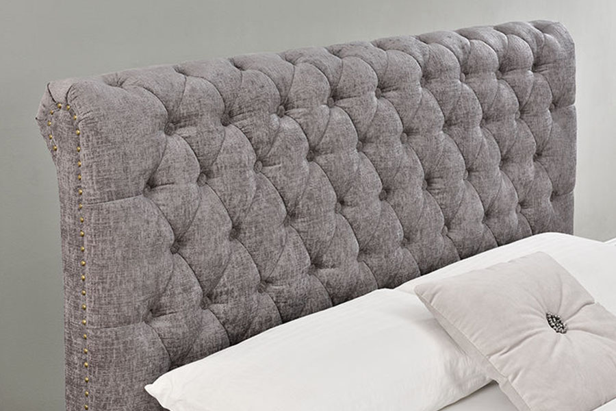 1208G Chesterfield chenille-fluwelen slee-ottoman opbergbedframe