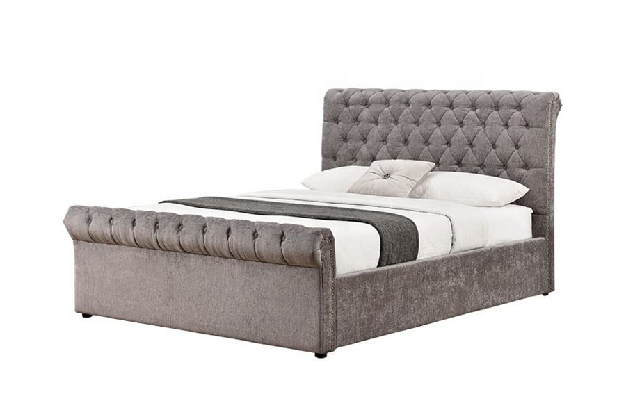 1208G Chesterfield chenille-fluwelen slee-ottoman opbergbedframe