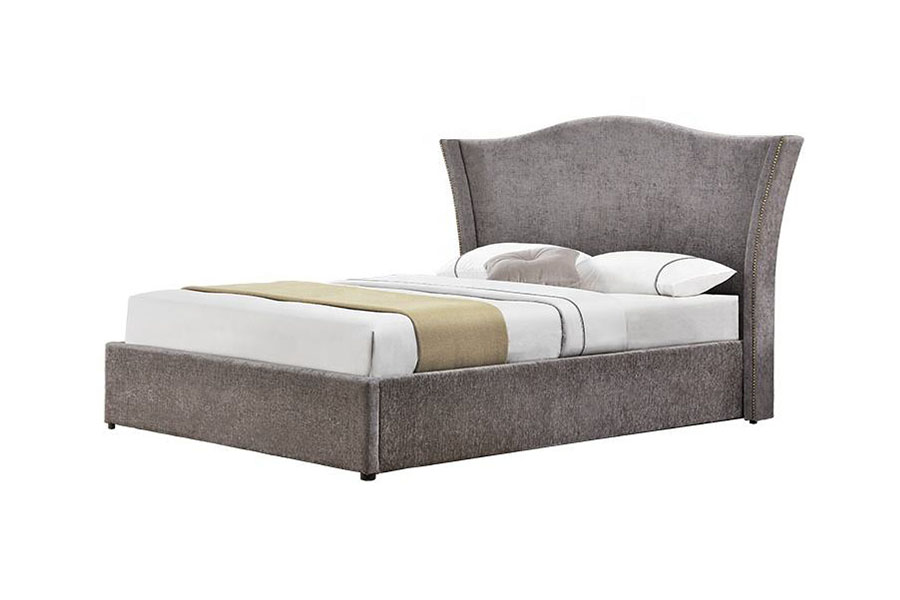 1206G Klassiek kroonlinnen bedframe met gaslift en opbergruimte