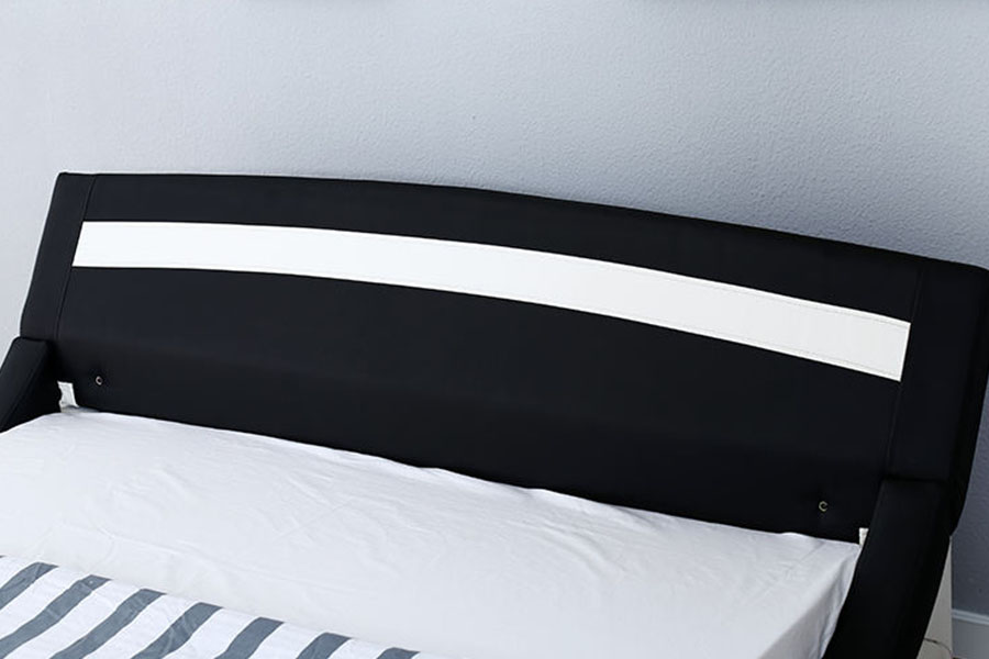 1188-1-2B Modern PU-leer LED-gestoffeerd bedframe