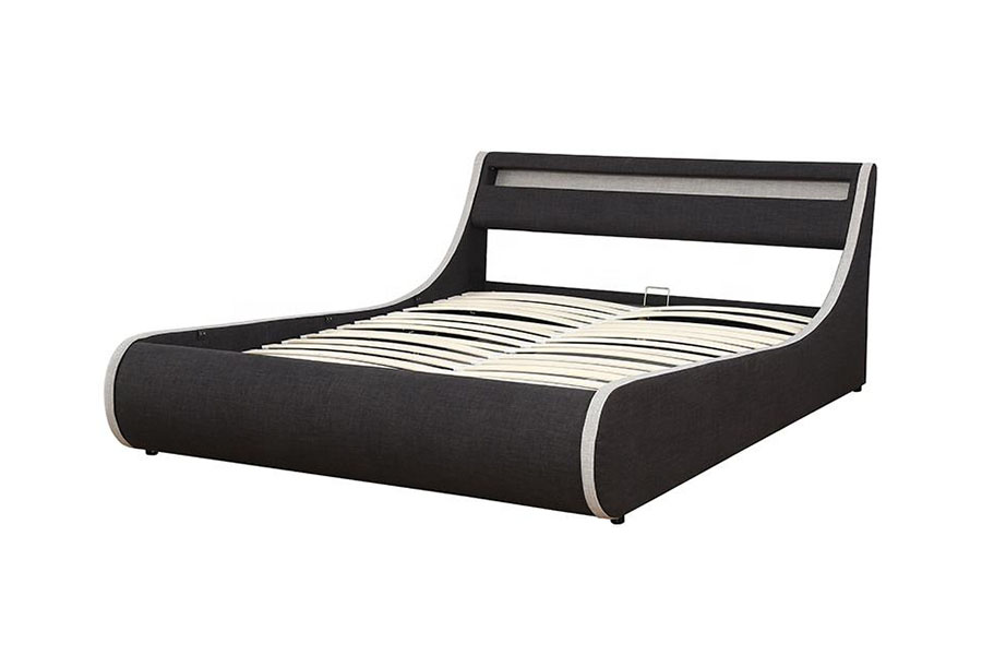1408-1G Linnen stof Zacht houten frame Ottomaanse opbergruimte Gestoffeerd bedframe