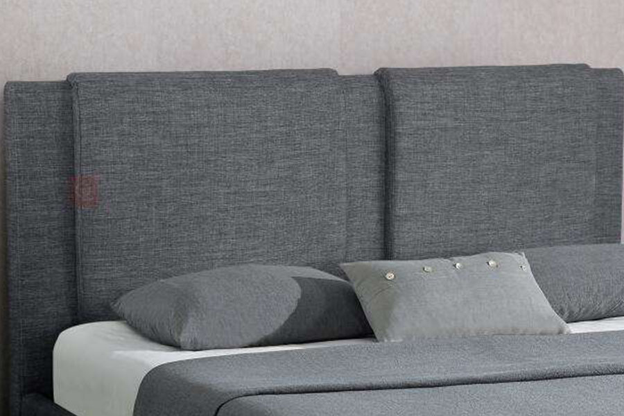 1311DG ​​Gaslift, stof met twee lades, houten opbergruimte, gestoffeerd bedframe