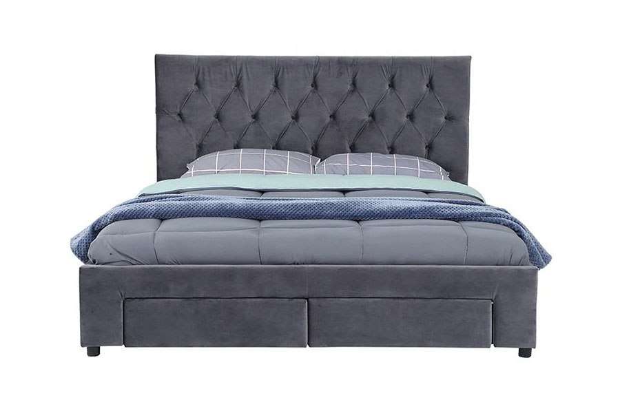 1406D Velvet King bedframe met houten lade en opbergruimte