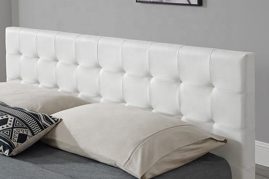 1405G Zwart kunst-PU-leer bedframe met gestoffeerde opbergruimte voor binnen