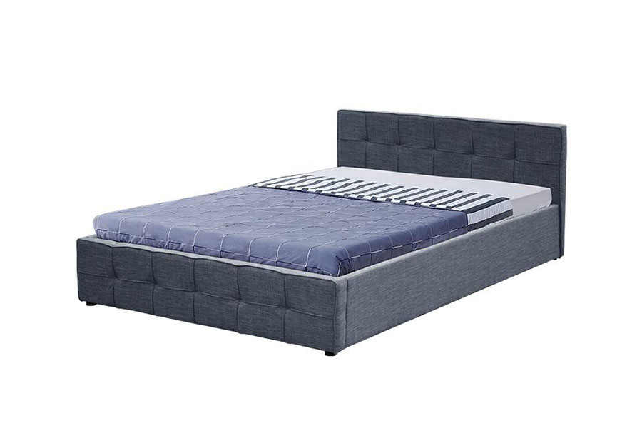 1295G Paneel-hoofdeinde stof Queen gestoffeerd bedframe met opbergruimte