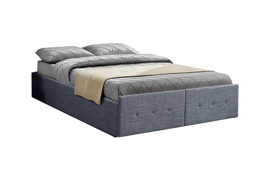 1326DG Queen-opberglade in paneelstijl met gaslift en gestoffeerd bedframe