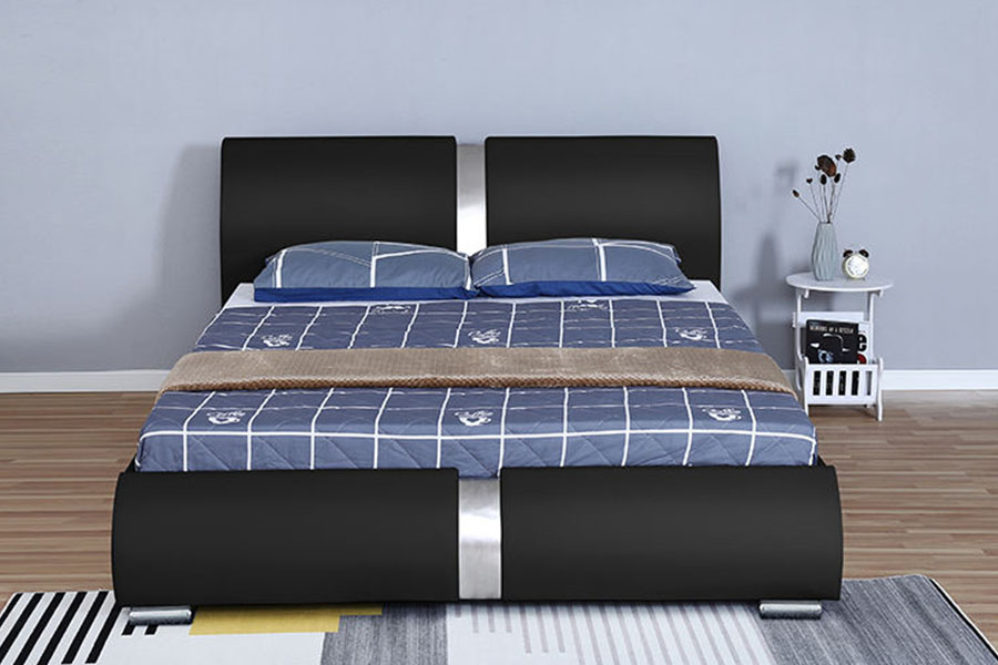 1285G Multi-size kunstleer poef slaapkamer met opbergruimte, gestoffeerd bedframe