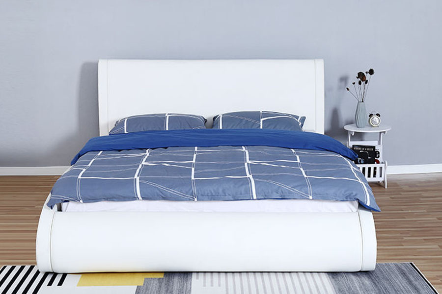1280G zacht hoofdbord kunstleer met gaslift slaapkamerbedframe met opbergruimte