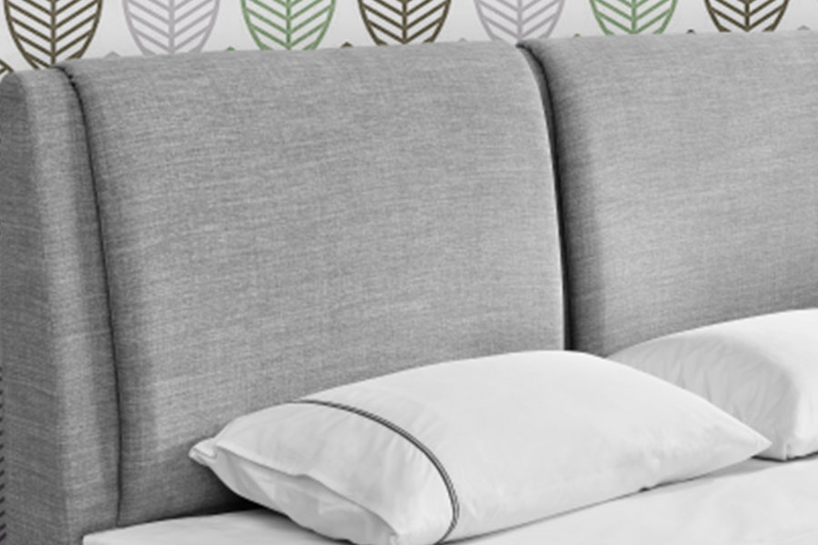1256G Luxe linnen poef met gaslift, gestoffeerd bedframe