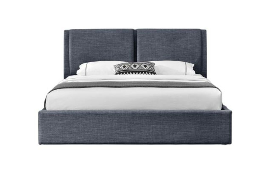 1256G Luxe linnen poef met gaslift, gestoffeerd bedframe