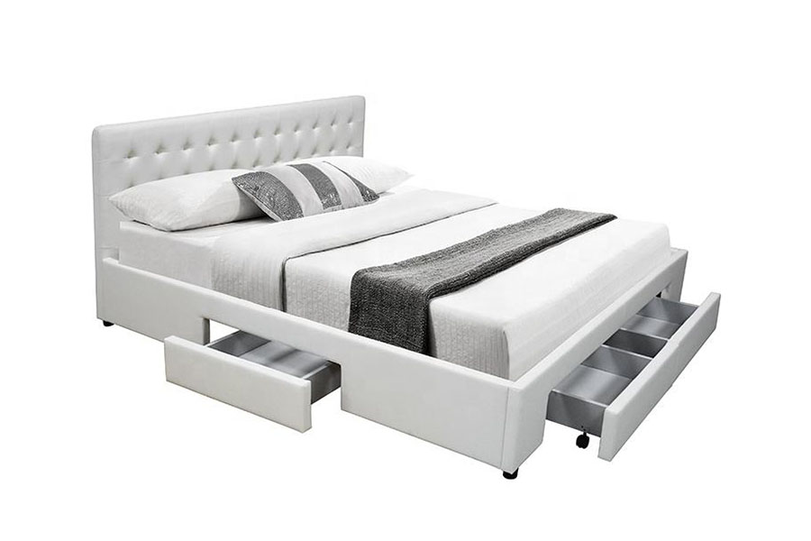 1243D PU-lederen ladekast zonder veer met opbergruimte voor een queensize bed