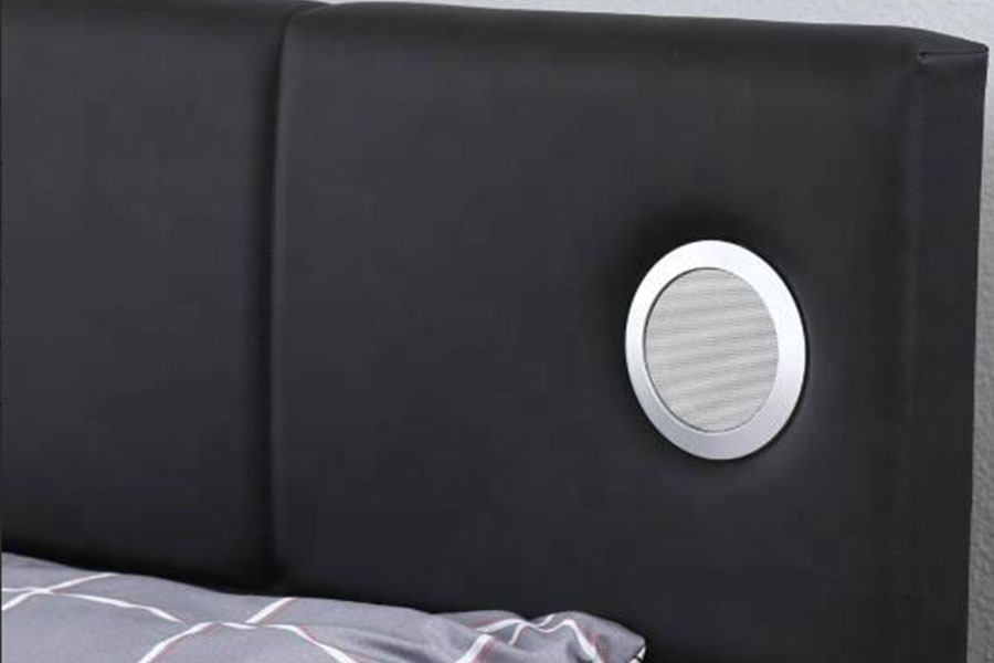1239-1GS PU-leer LED-muziekluidspreker met gasveerbed met opbergruimte